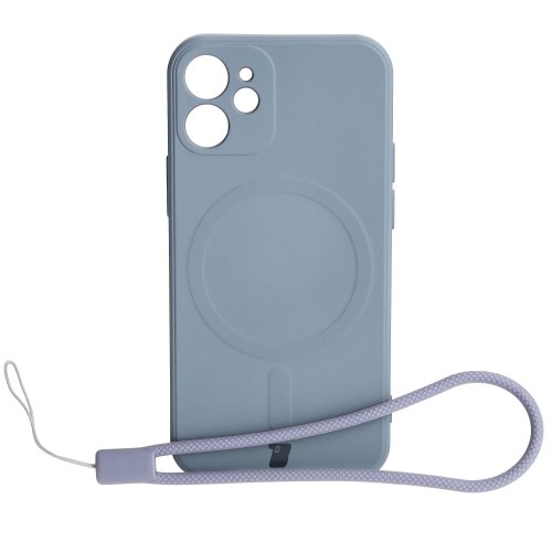 Image of Etui Bizon Case Silicone MagSafe Sq do Apple iPhone 12 Mini, szare