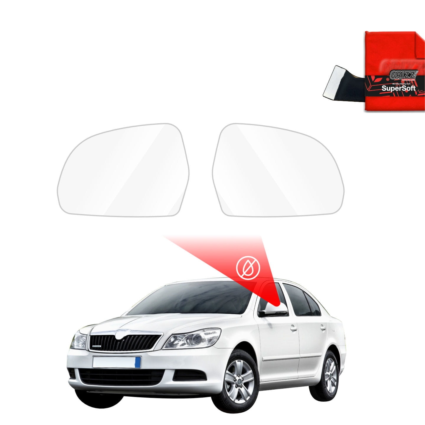 Folia przeciwdeszczowa Grizz Protector na lusterka do Skoda Octavia 2 Sedan Facelifting (2008-2013)