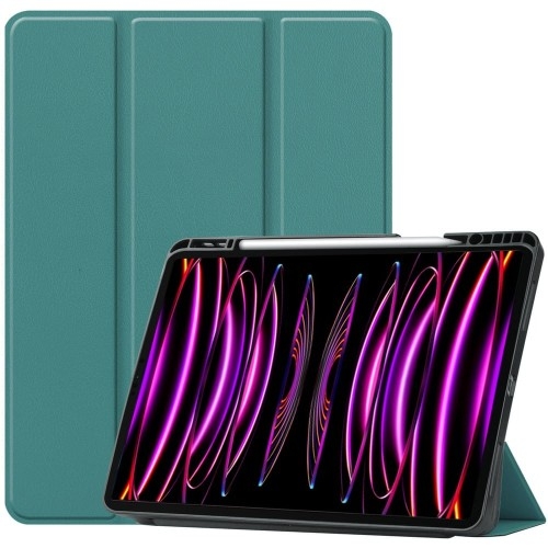 Image of Etui Bizon Case Tab Lizard do Apple iPad Pro 12.9 2022/2021/2020/2018, ciemnozielone