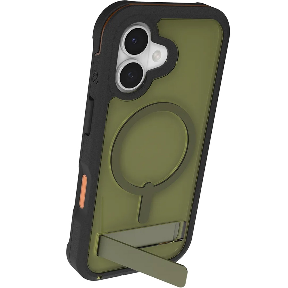 OUTLET: Etui z podstawką Zagg Rainier Snap Kickstand do MagSafe do iPhone 17, przezroczysto-zielone