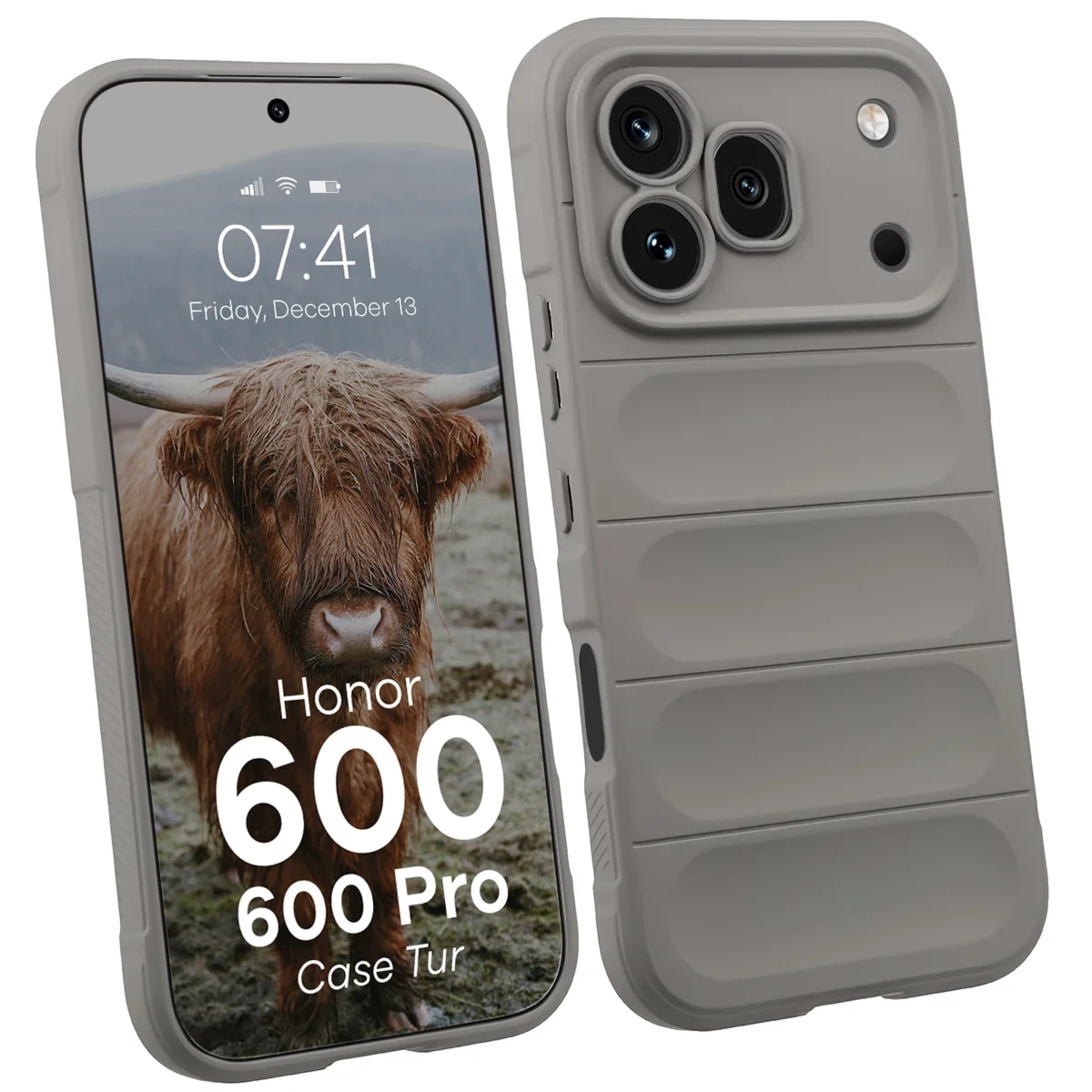 Pancerne etui Bizon Case Tur do Honor 600 5G / 600 Pro 5G, jasnoszare