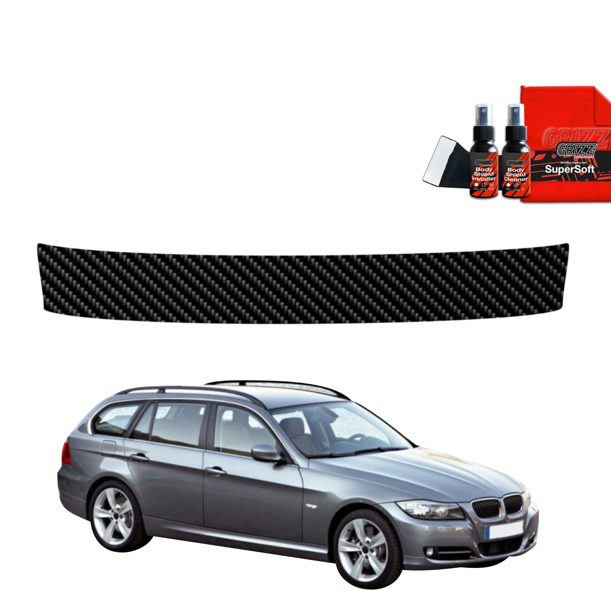 Folia karbonowa Grizz Protector na próg bagażnika do BMW 3 E91 Kombi LCI (2008-2012)