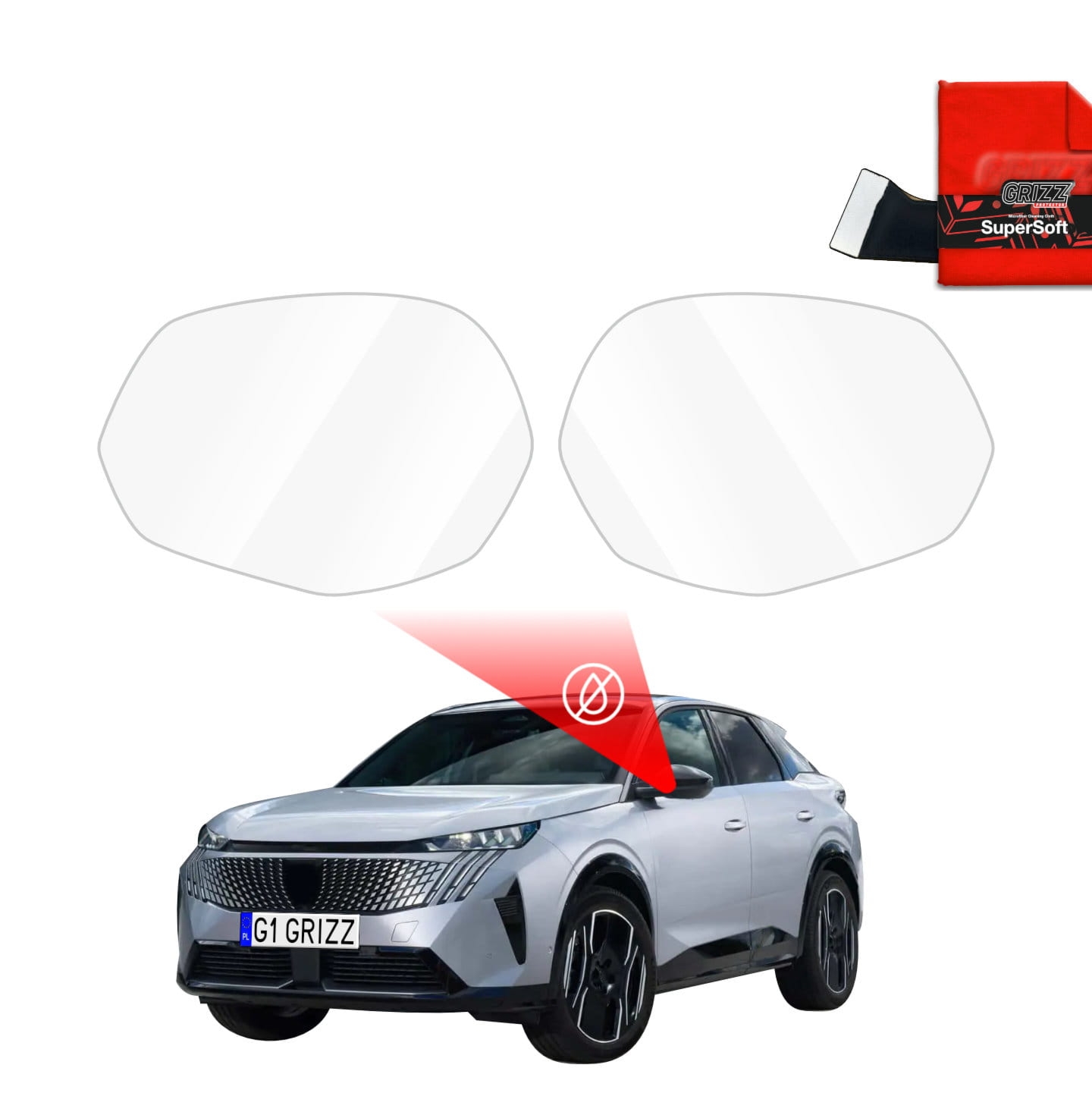 Folia przeciwdeszczowa Grizz Protector na lusterka do Peugeot 3008 (2025-2026)