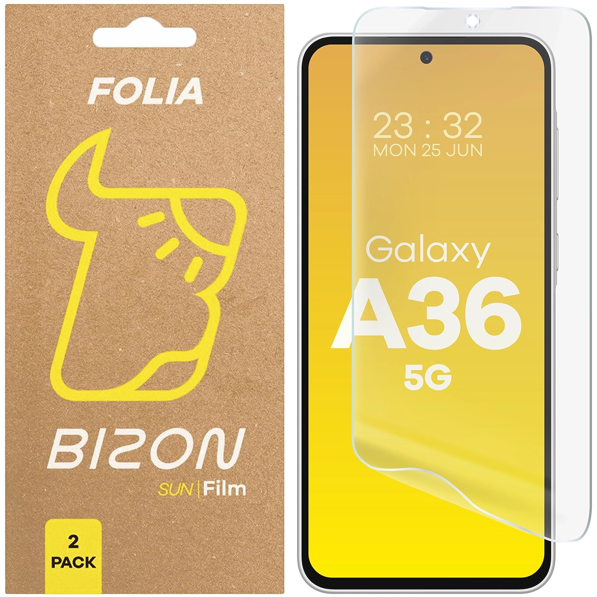 Image of Folia matowa Bizon Glass Film Sun do Galaxy A36 5G, 2 sztuki