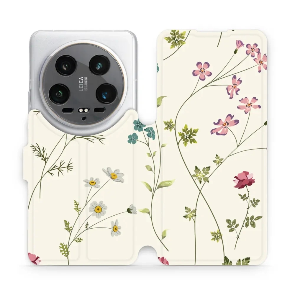 Etui z klapką do Xiaomi 14 Ultra, Mobiwear Book, polne kwiaty