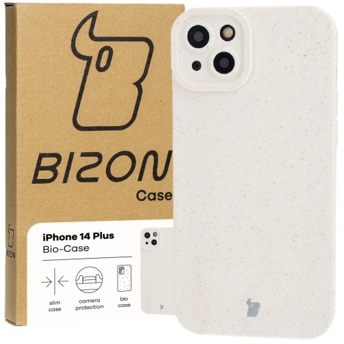 Image of Ekologiczne etui Bizon Bio-Case do iPhone 14 Plus, ecru