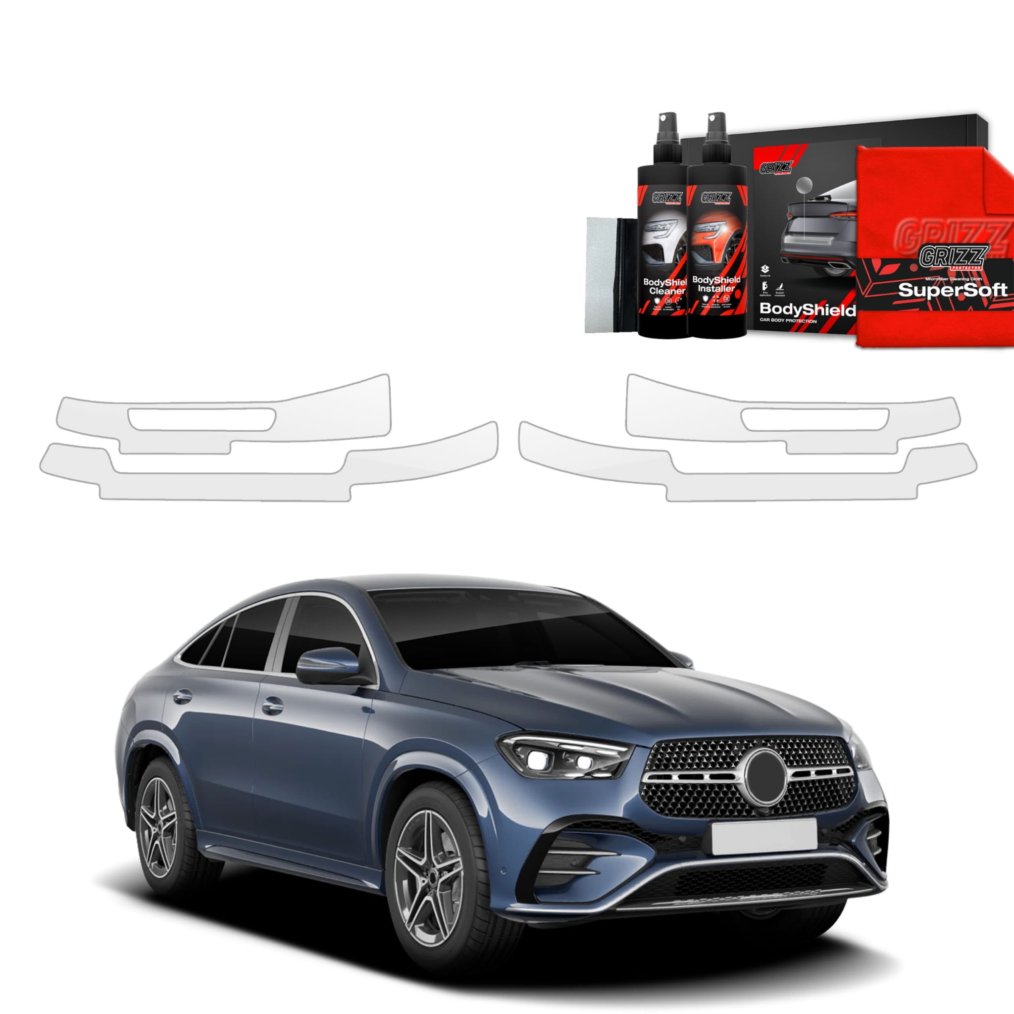4w1 Folia ochronna Grizz Protector na progi do Mercedes GLE 450d (2023-2026)