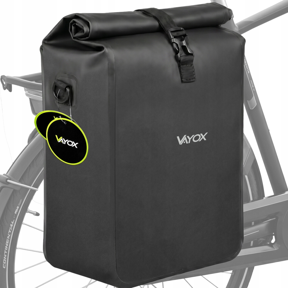 Sakwa rowerowa boczna, na bagażnik Vayox VA0444B 25L, czarna