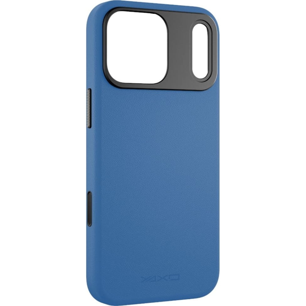 Etui YAXO Leather Gear Slim Case MagSafe do iPhone 17 Pro, niebieskie