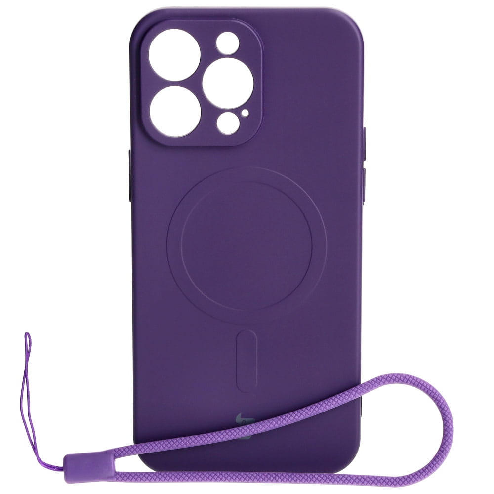 Image of Etui silikonowe z pierścieniem magnetycznym Bizon Case Silicone Magnetic do iPhone 15 Pro Max, śliwkowe