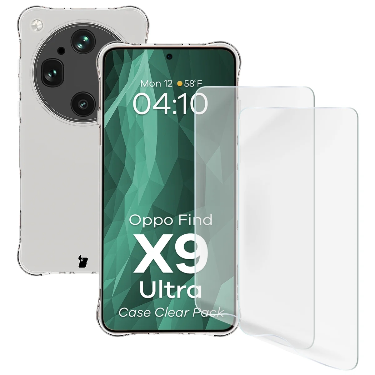 Elastyczne etui + 2x folia na ekran Bizon Case Clear Pack do Oppo Find X9 Ultra