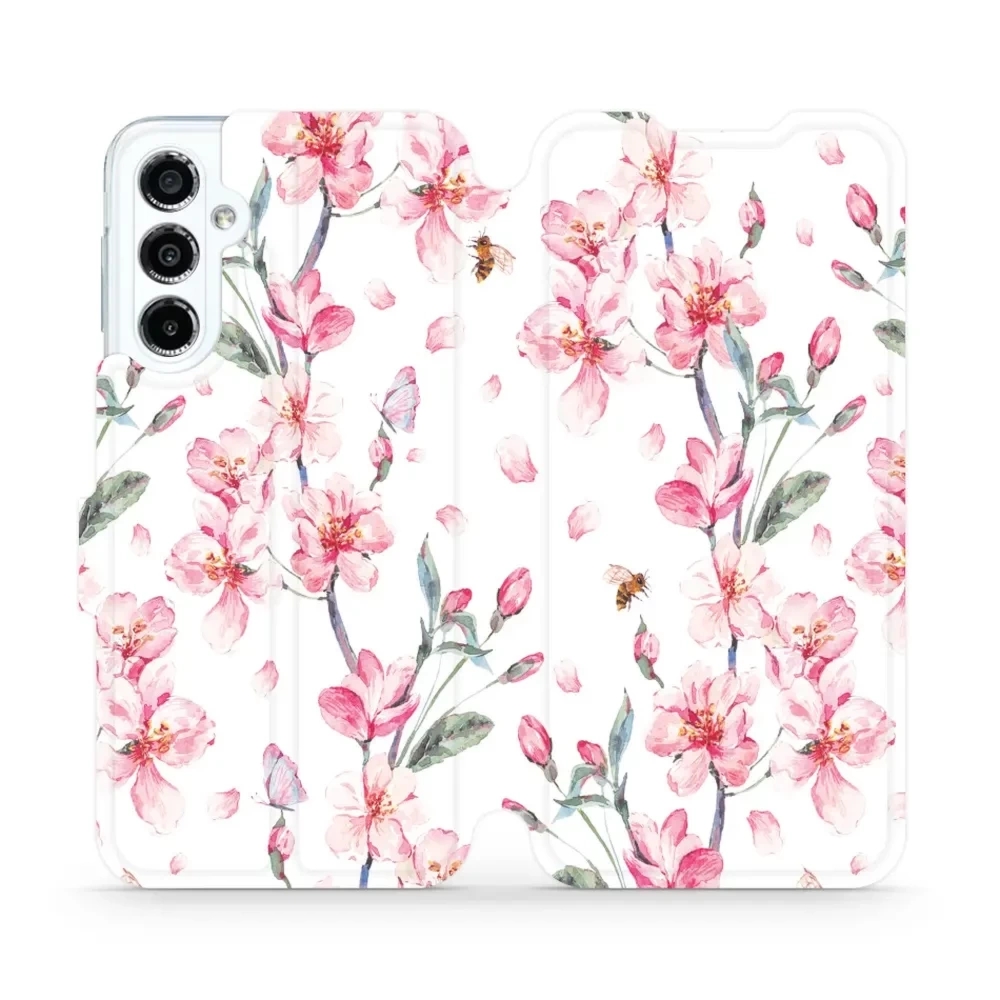 Etui z klapką do Galaxy M34 5G, Mobiwear Book, różowa wiosna