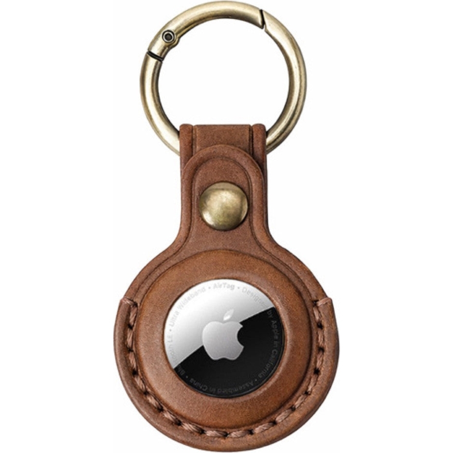 Etui / brelok Mobile Origin AirTag Leather Keychain A6 do Apple AirTag, brązowe