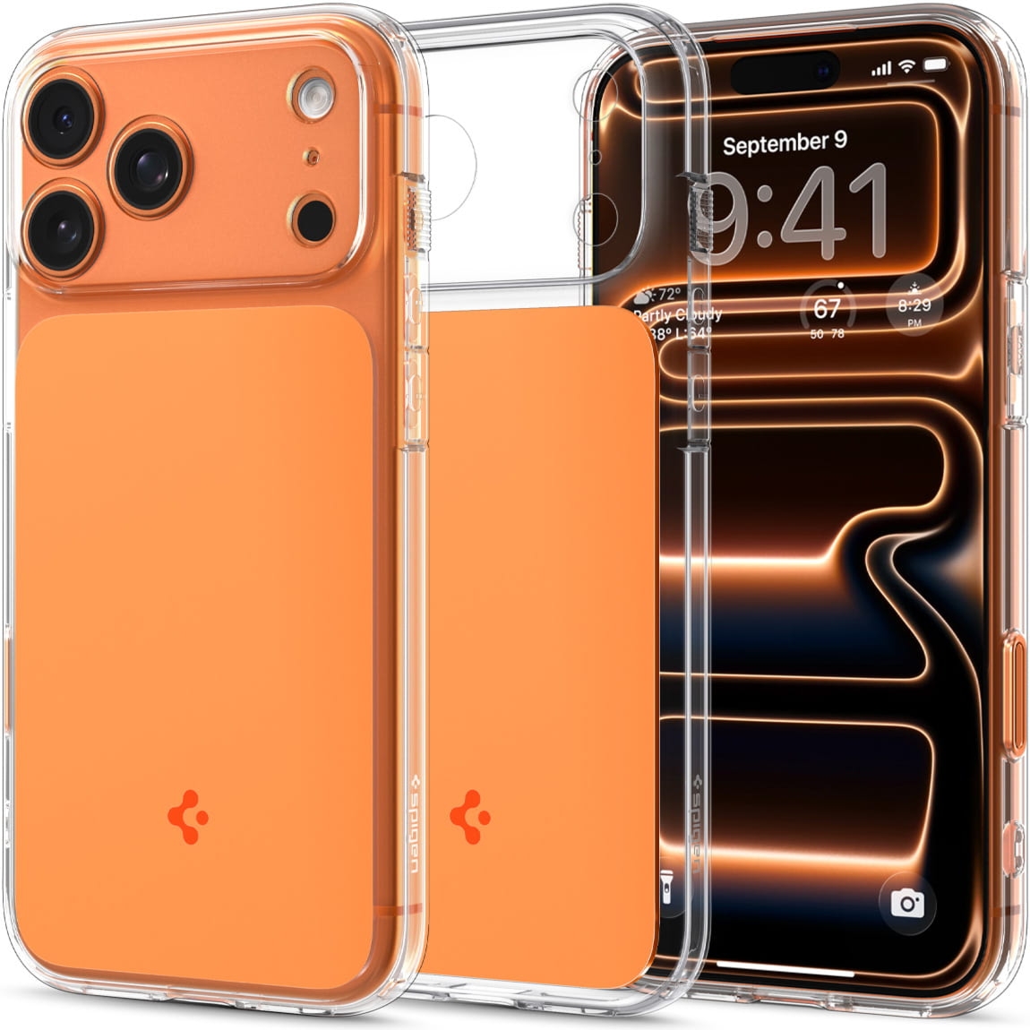 OUTLET: Etui Spigen Ultra Hybrid T Mag (CC) do MagSafe do iPhone 17 Pro Max, przezroczysto-pomarańczowe