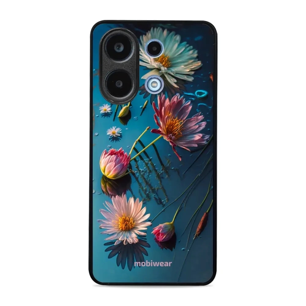 Etui ochronne do Xiaomi Redmi Note 13 4G, Mobiwear Glossy Case, niebiesko-kwieciste