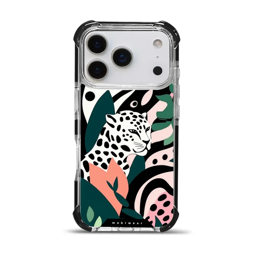 Etui ochronne do iPhone 17 Pro do MagSafe, Mobiwear Elite Bumper, tropikalny gepard
