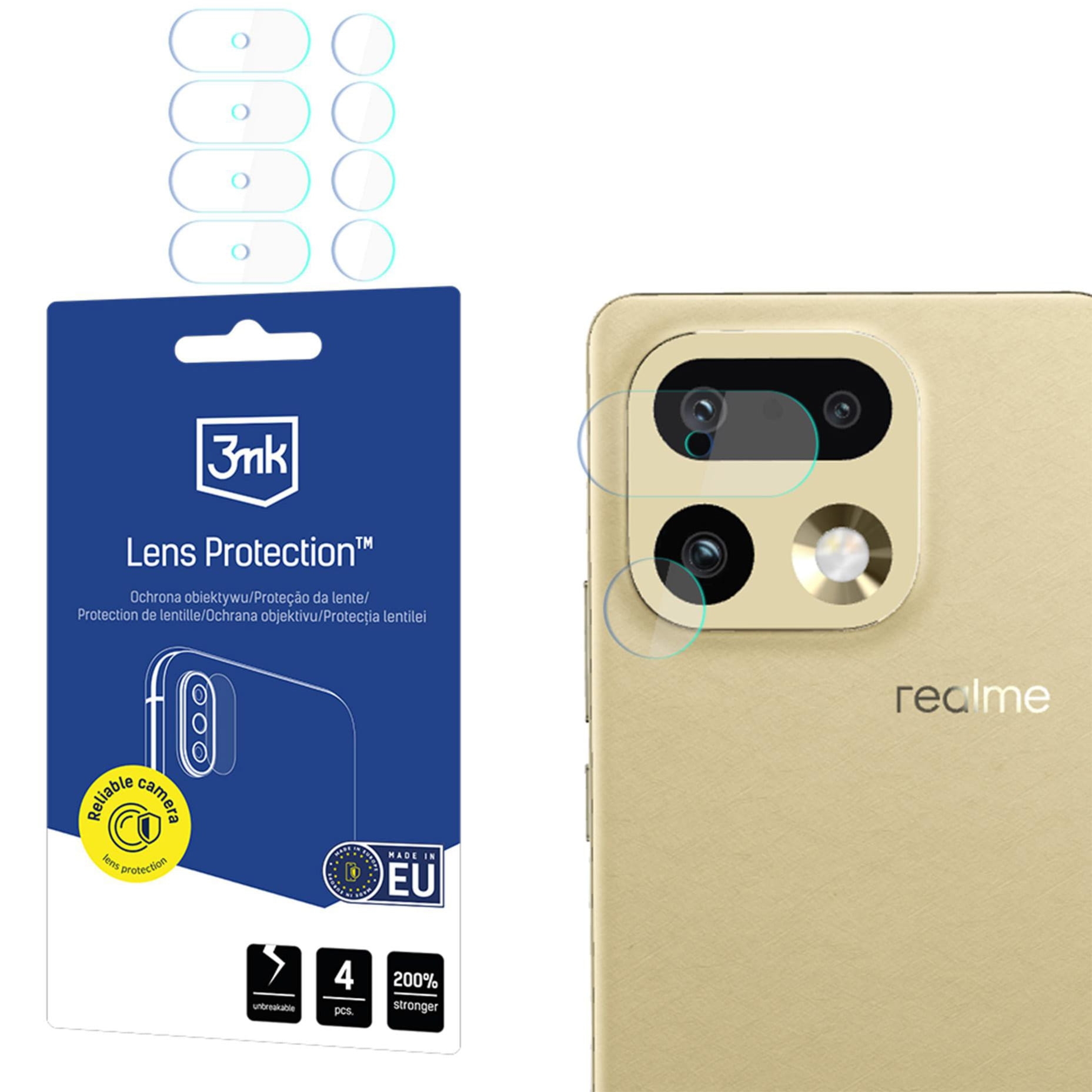 Osłona na aparat 3mk Lens Protection do Realme 16 Pro 5G, 4 zestawy