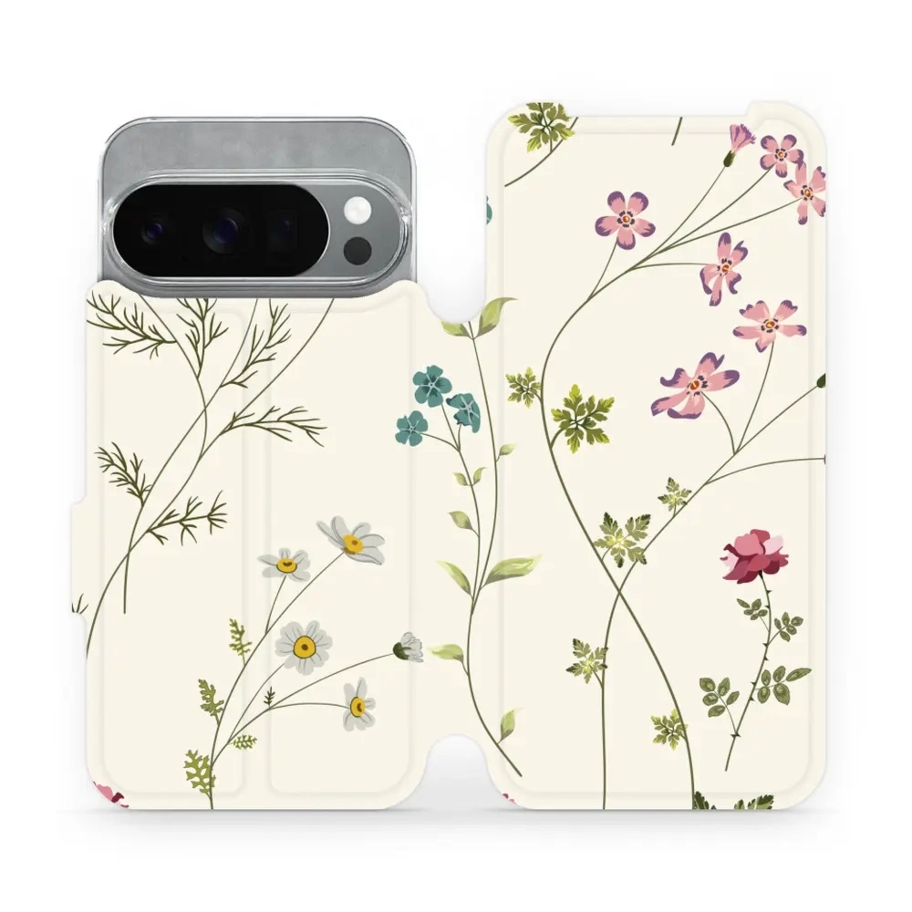 Etui z klapką do Pixel 10 Pro, Mobiwear Book, polne kwiaty