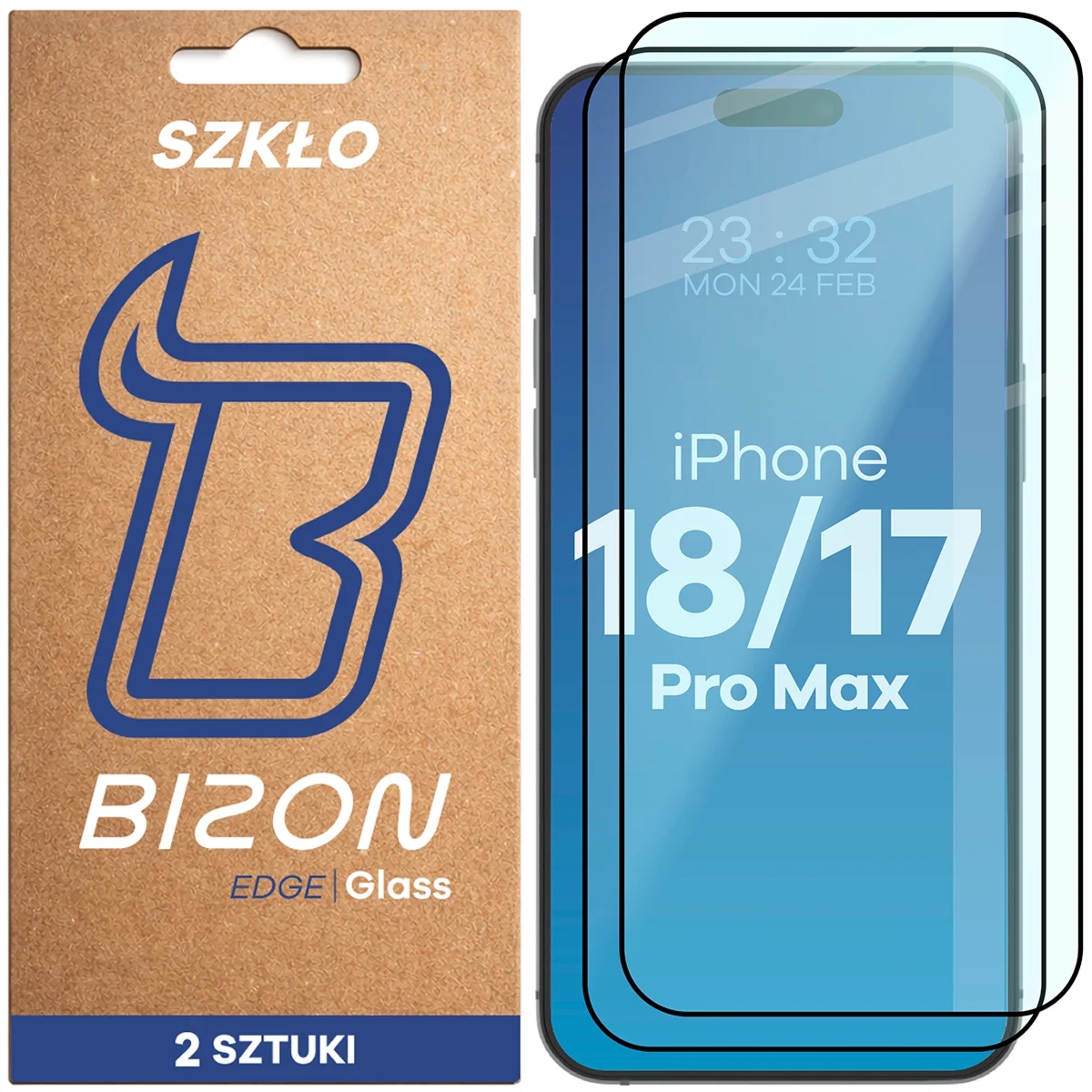 Szkło hartowane Bizon Glass Edge Duo do iPhone 18 Pro Max / 17 Pro Max, , 2 sztuki