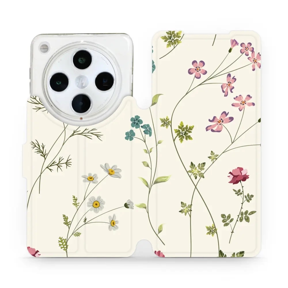 Etui z klapką do Oppo Find X8 Pro, Mobiwear Book, polne kwiaty