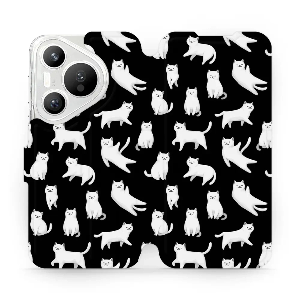 Etui z klapką do Huawei Pura 70, Mobiwear Book, kotki luna