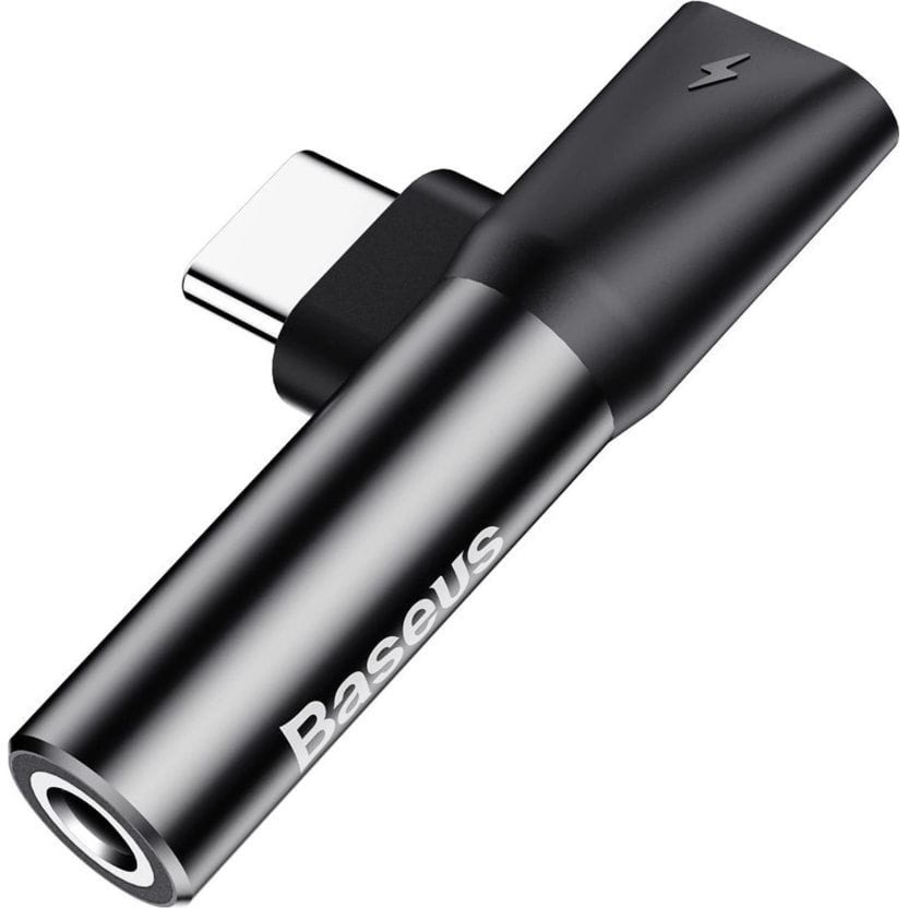 OUTLET: Adapter Baseus Audio Converter L41 USB-C na port 1x mini jack 3.5mm / 1x USB-C, czarny