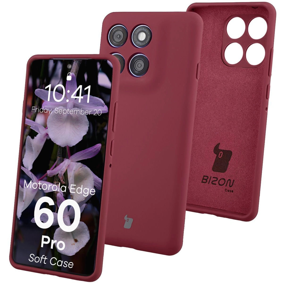 Silikonowe etui Bizon Soft Case do Motorola Edge 60 Pro, ciemnofioletowe