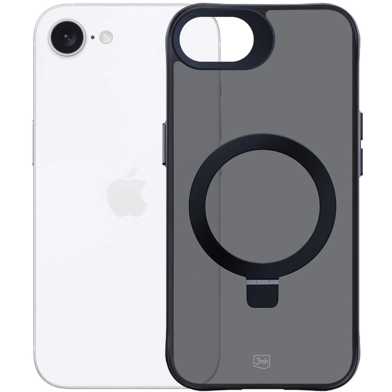 Etui z podstawką 3mk Smoke Case Mag&Stand do iPhone 17e / 16e, przydymione z czarną ramką