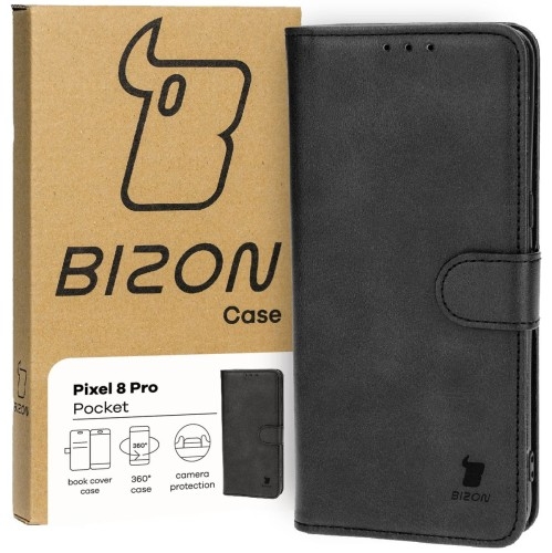 Image of Etui z klapką Bizon Case Pocket do Google Pixel 8 Pro, czarne