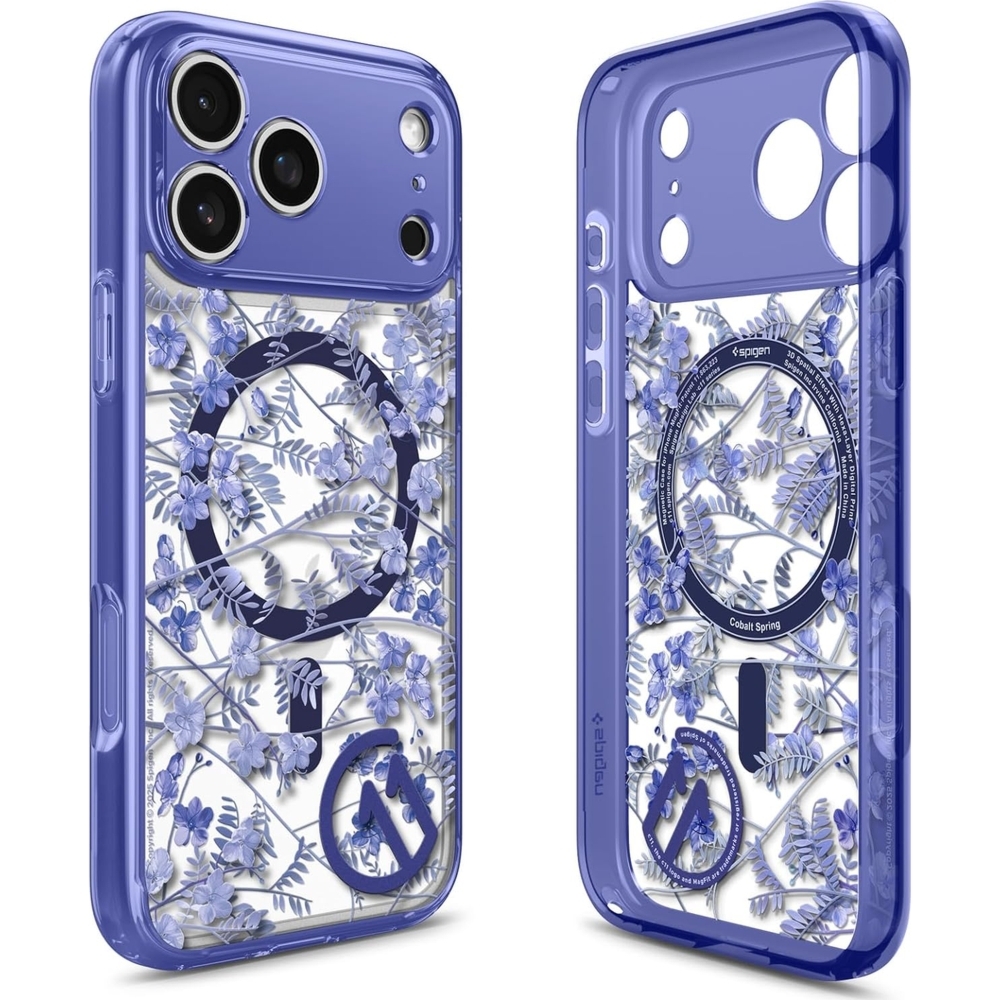 Etui Spigen Ultra Hybrid T Mag (CC) do MagSafe do iPhone 17 Pro, przezroczysto-wzorzyste (C11 Cobalt Spring)