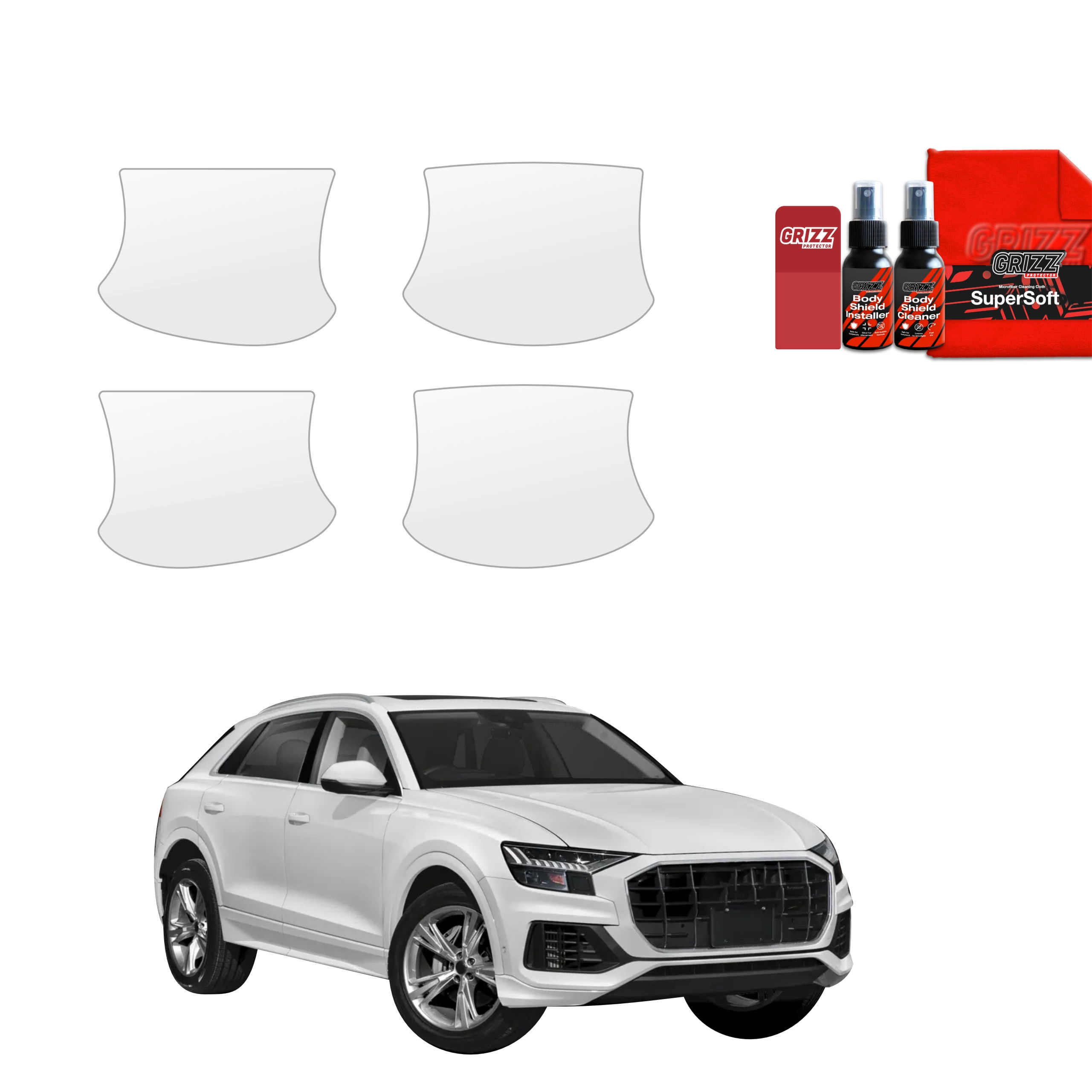 4w1 Bezbarwna folia ochronna Grizz Protector pod klamki Audi Q8 (2018-2026)