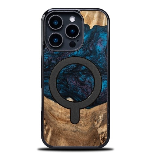 Image of Drewniane etui do iPhone 16 Pro, Bewood Unique Planets Neptun do MagSafe