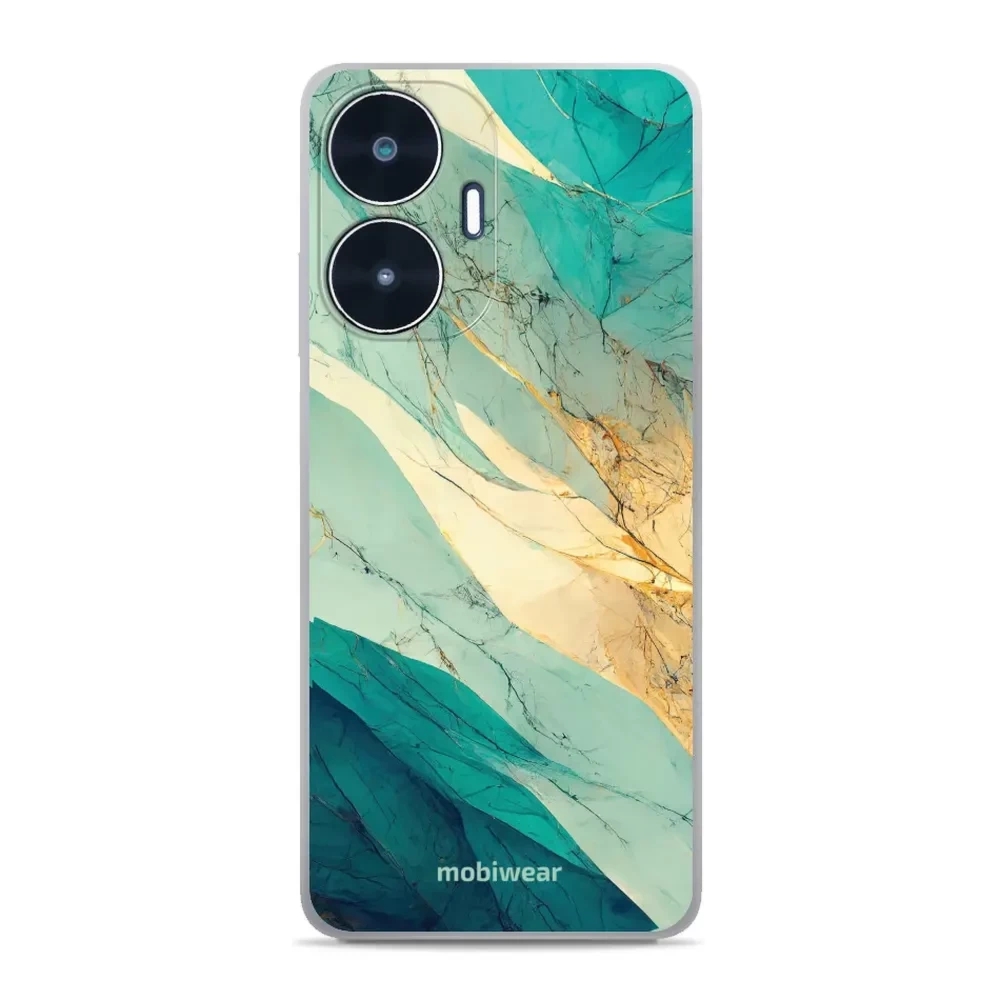 Etui ochronne do Realme C55, Mobiwear Glossy Case, turkusowy marmur