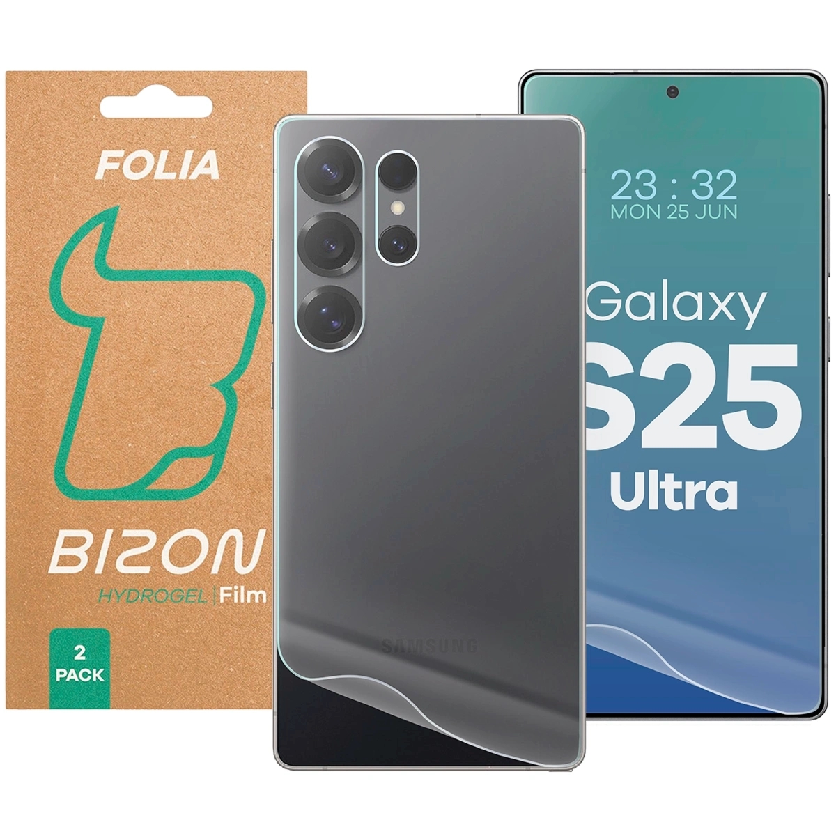 Folia hydrożelowa na tył i przód Bizon Film Hydrogel Pack do Galaxy S25 Ultra