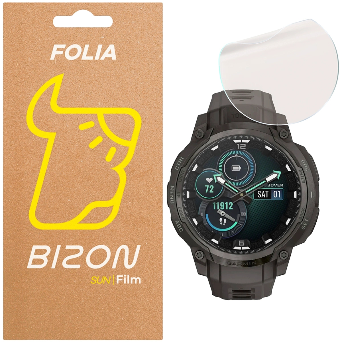 Folia matowa Bizon Watch Film Sun do Garmin Instinct Crossover AMOLED, 1 sztuka