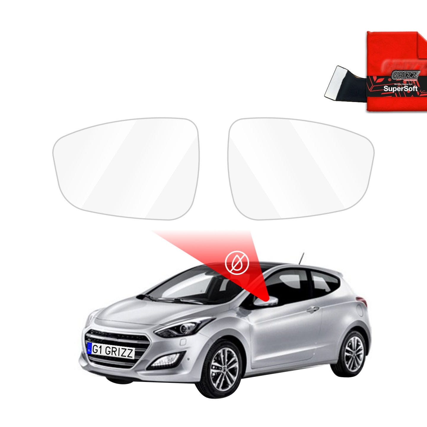 Folia przeciwdeszczowa Grizz Protector na lusterka do Hyundai i30 (2011-2015)