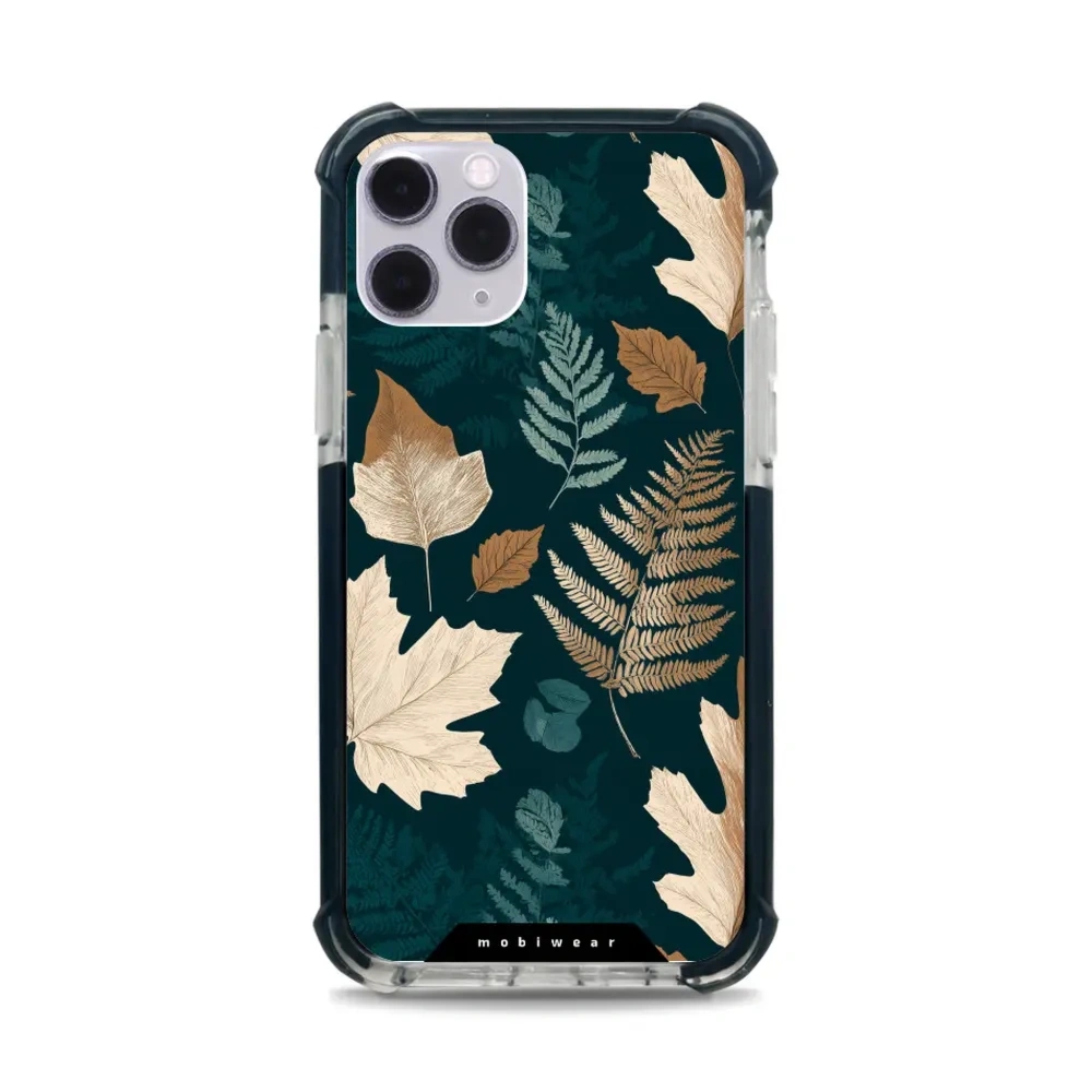 Etui ochronne do iPhone 11 Pro do MagSafe, Mobiwear Elite Bumper, zielnik z liści i paproci