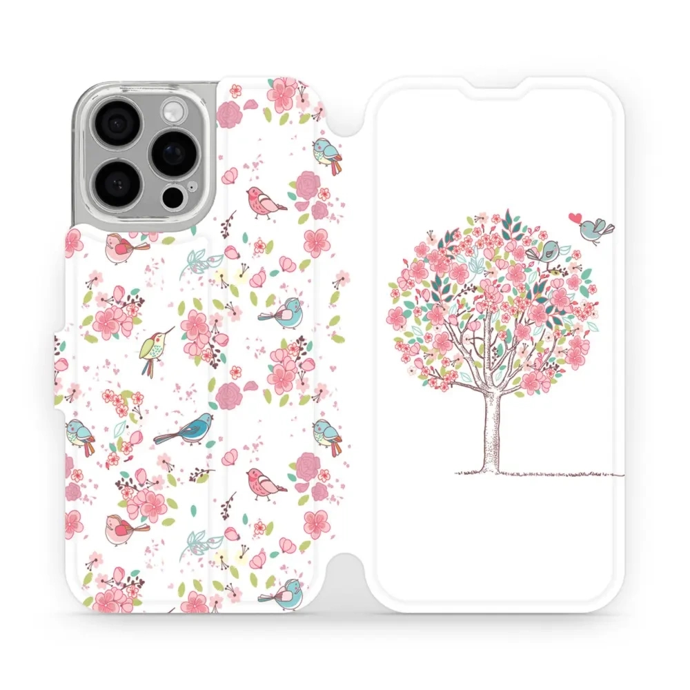 Etui z klapką do iPhone 16 Pro Max, Mobiwear Book, różowy gaj