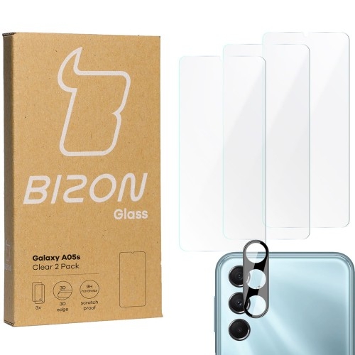 Image of 3x Szkło + szybka na aparat BIZON Clear 2 Pack do Galaxy A05s