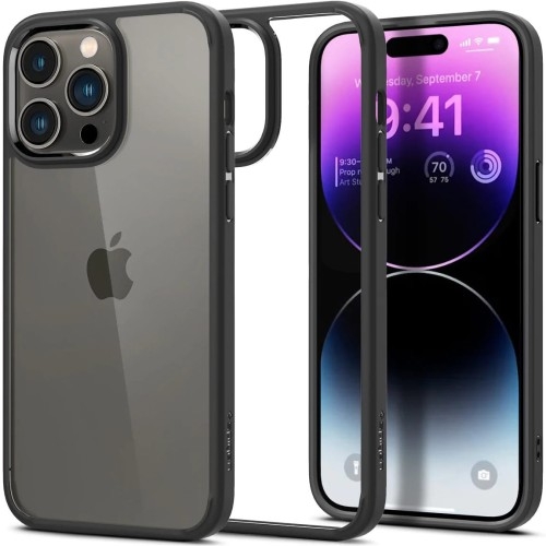 Image of Etui Spigen Ultra Hybrid do iPhone 14 Pro, przezroczysto-czarne