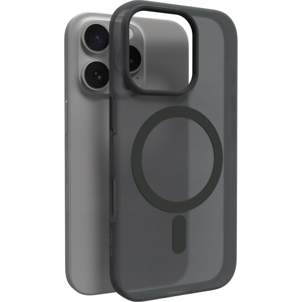Etui Puro Daylight Mag do MagSafe do iPhone 16 Pro, czarne półprzezroczyste