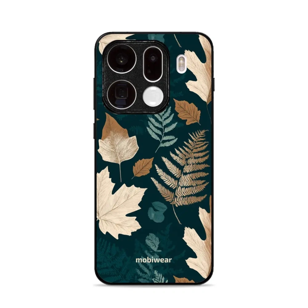 Etui ochronne do OPPO Find X9 Pro, Mobiwear Glossy Case, zielnik z liści i paproci