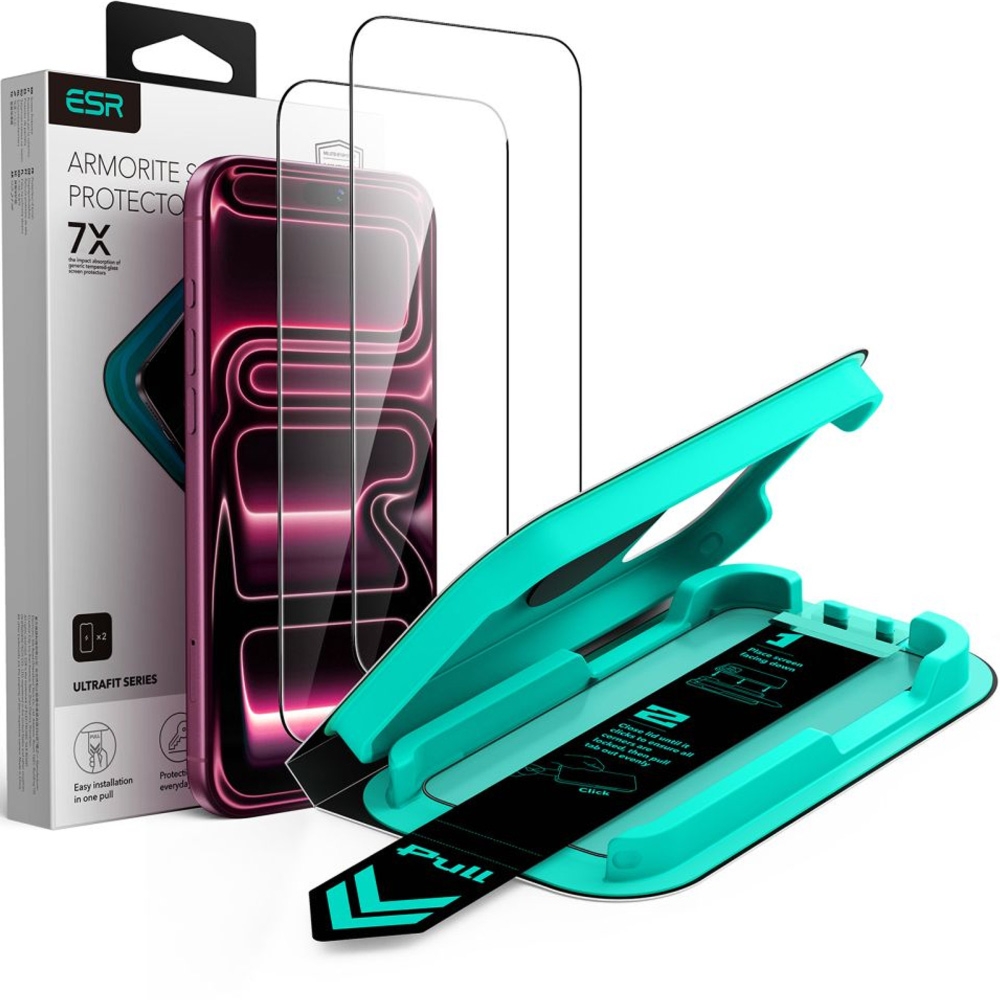 OUTLET: Szkło hartowane z ramką pozycjonującą ESR UltraFit Tempered Glass do iPhone 18 Pro Max / 17 Pro Max, 2 sztuki