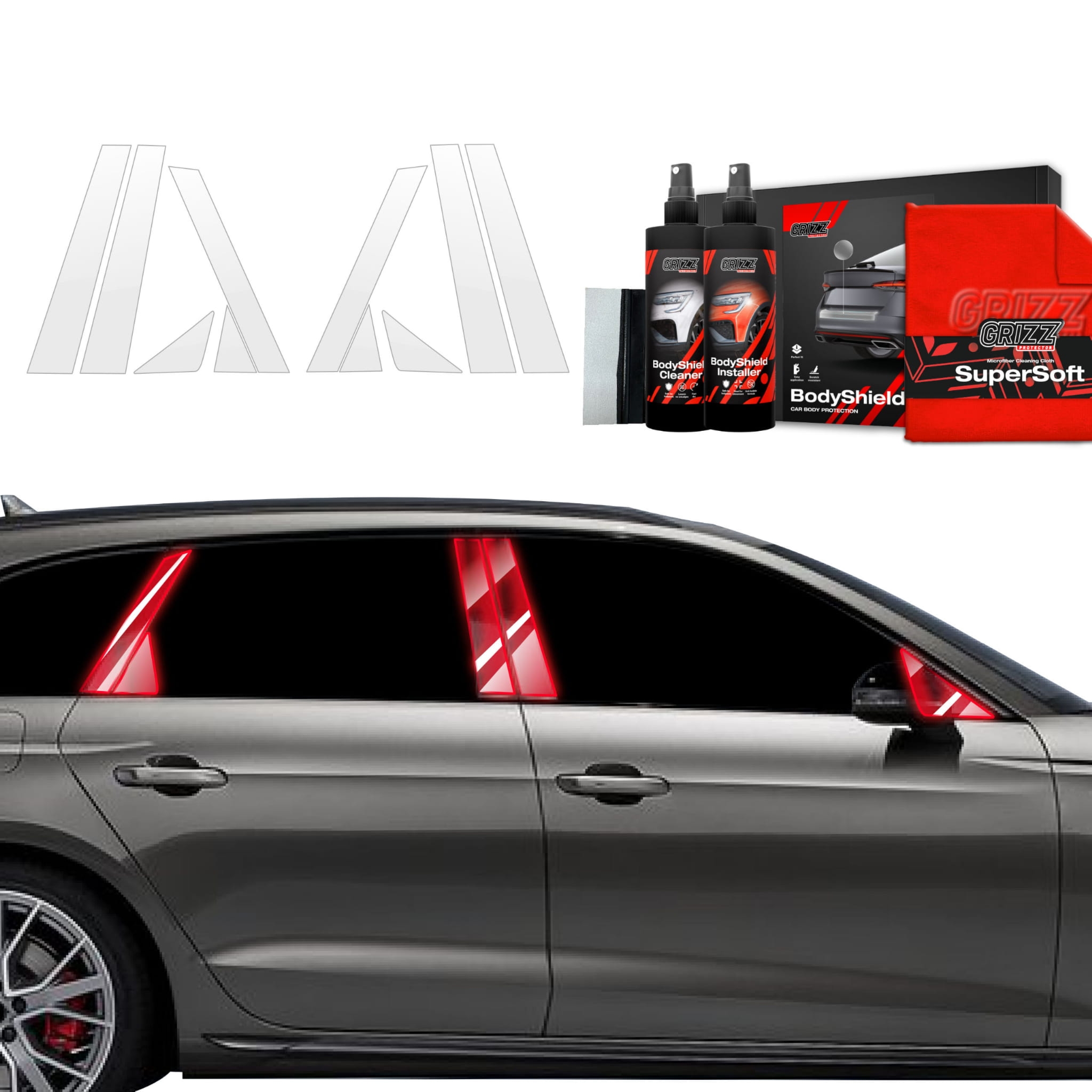 10w1 Folia ochronna na słupki Grizz Protector do Audi A4 Avant (2019-2024)