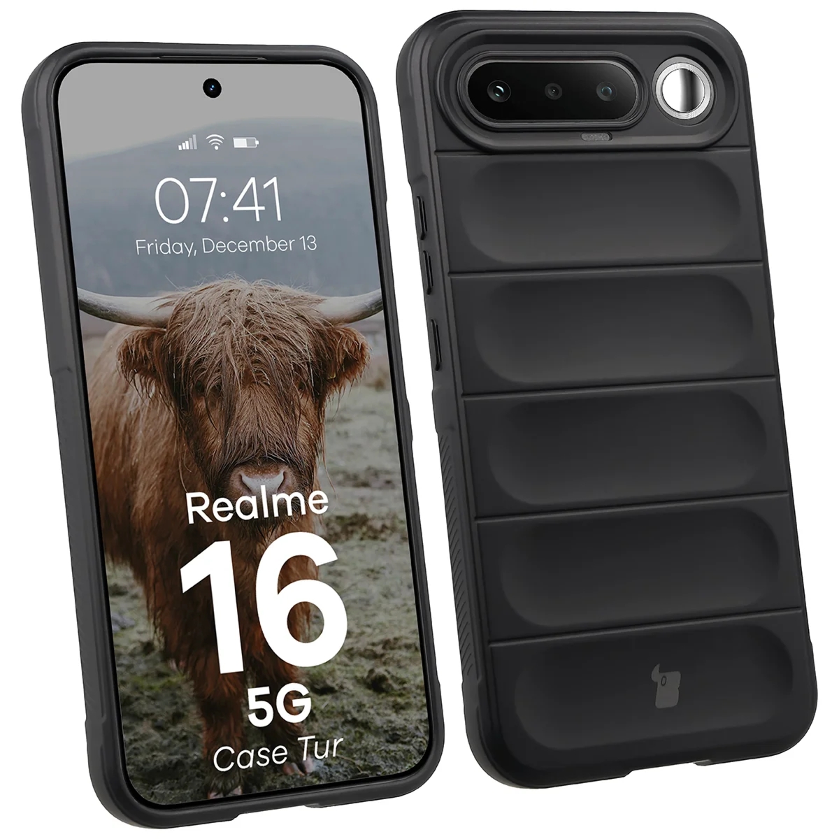 Pancerne etui Bizon Case Tur do Realme 16 5G, czarne