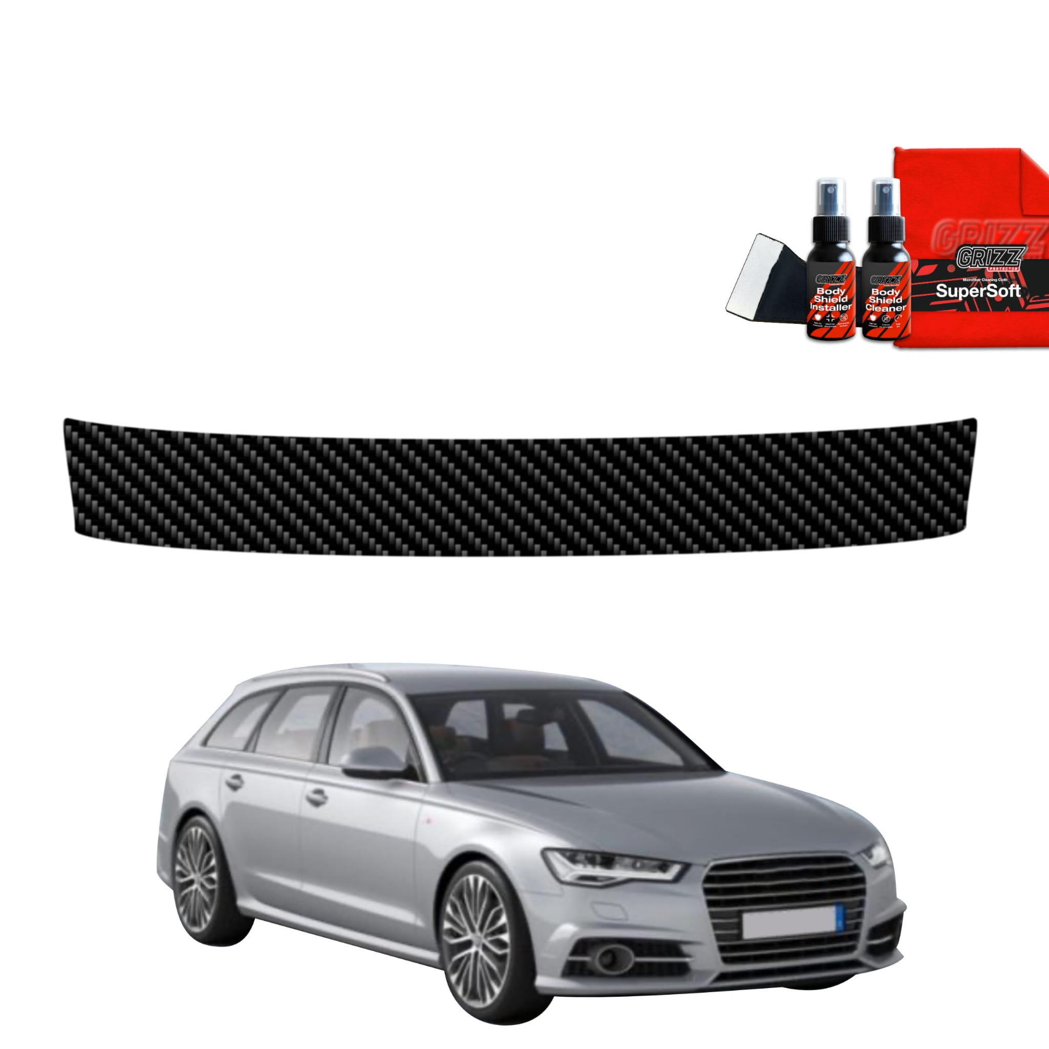 Folia karbonowa Grizz Protector na próg bagażnika do Audi A6 C7 Avant Facelifting (2014-2018)