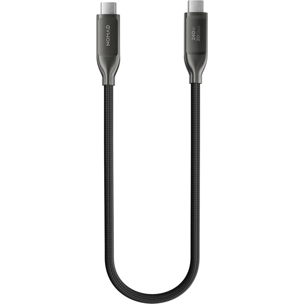 Kabel USB-C – USB-C, Nomad Kevlar Cable, 240W, 20Gb/s, USB4, 0.3m, czarne