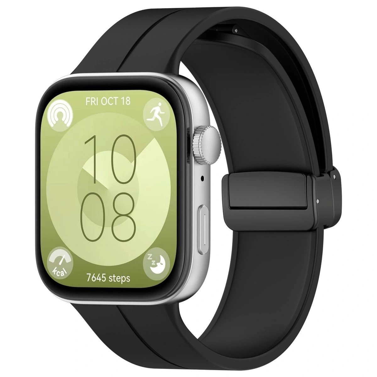 Silikonowy pasek Bizon Strap Watch Silicone L do Huawei Watch Fit  5/5 Pro/4 Pro/Fit 4/Fit 3, czarny