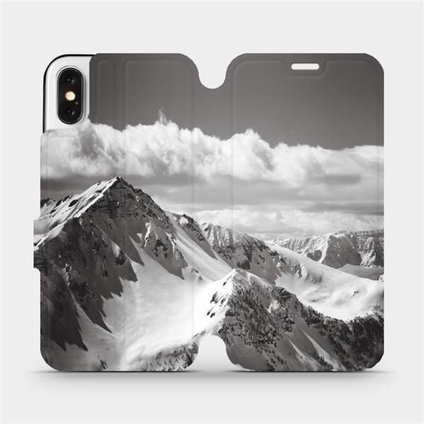 Etui z klapką do iPhone X, Mobiwear Book, górski szczyt
