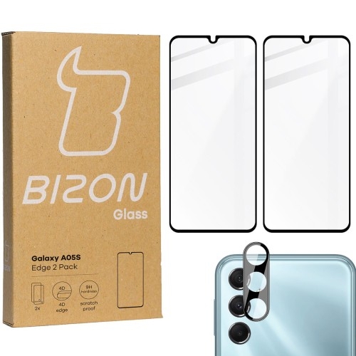 Image of 2x Szkło + szybka na aparat BIZON Edge 2 Pack do Galaxy A05s